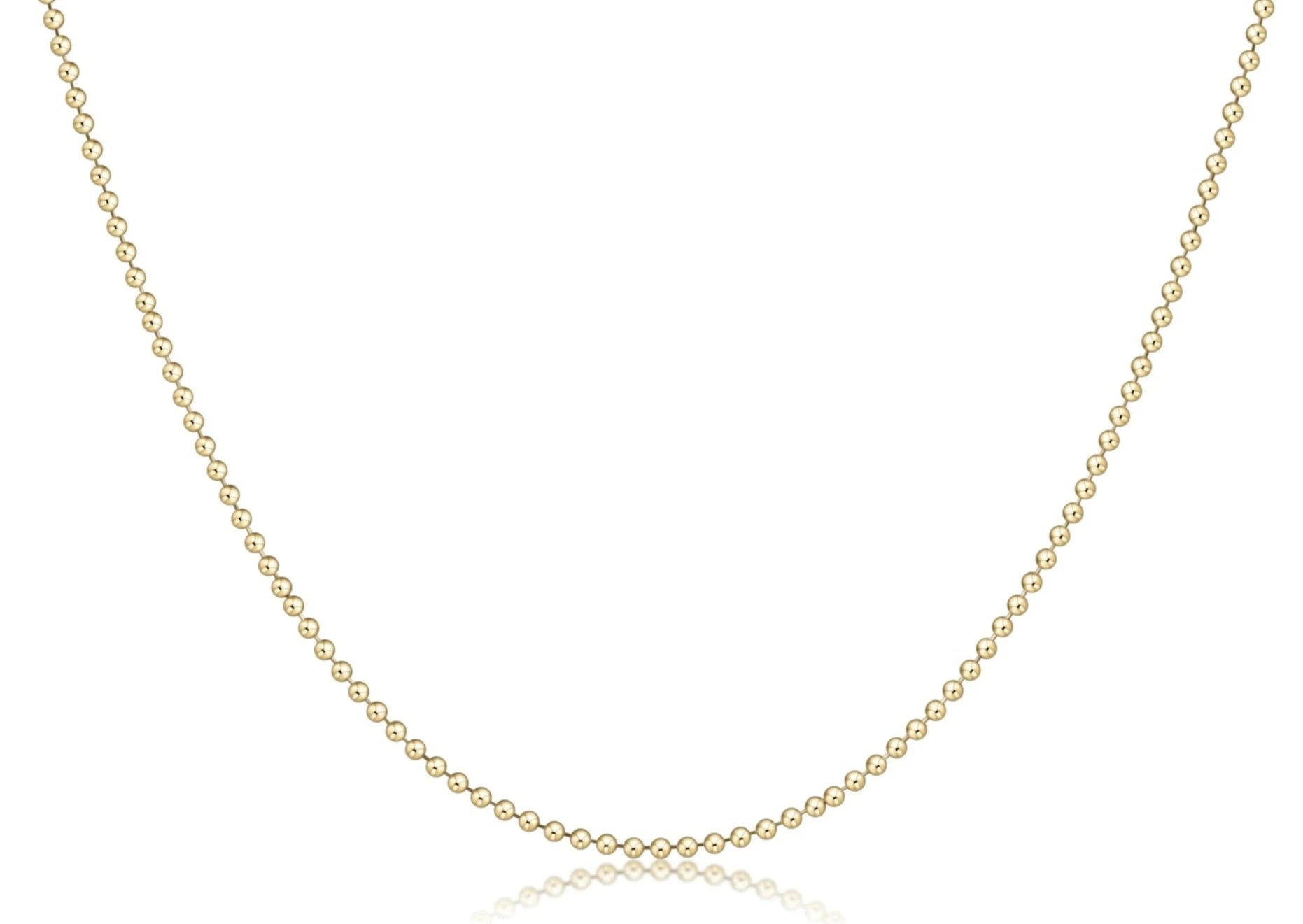 15" Choker Classic Beaded Chain - Gold