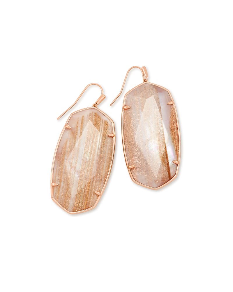 Faceted Danielle Earrings Rose Gold Dusted Pink Illusion Earrings