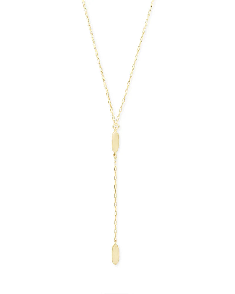 Fern Y Necklace in Gold