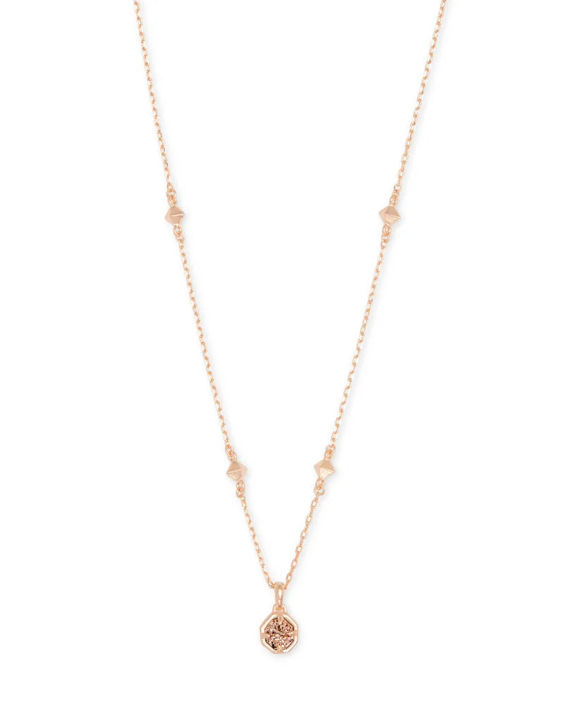 Nola Short Rose Gold Pendant  Drusy