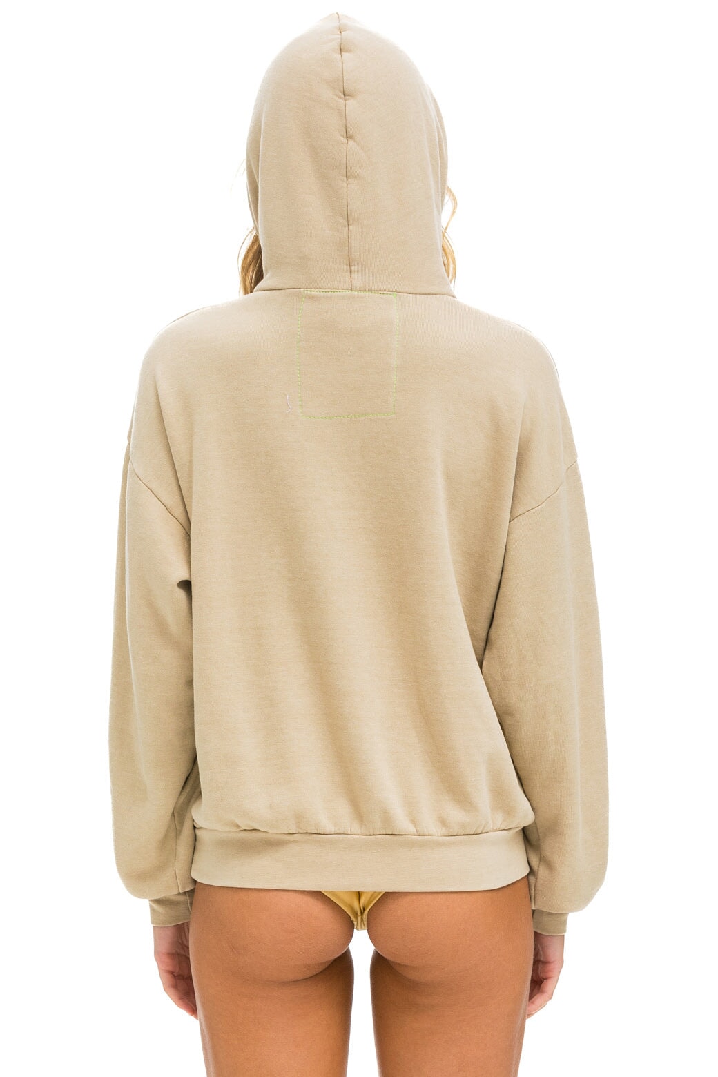 Logo Stitch Pullover Relaxed Hoodie - Sand