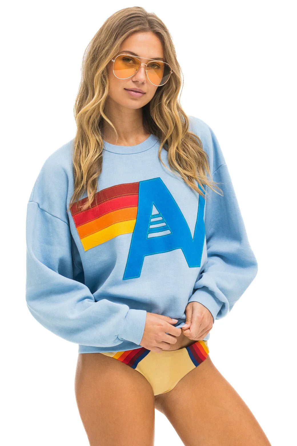 Logo Stitch Crew Sweatshirt Relaxed Ice