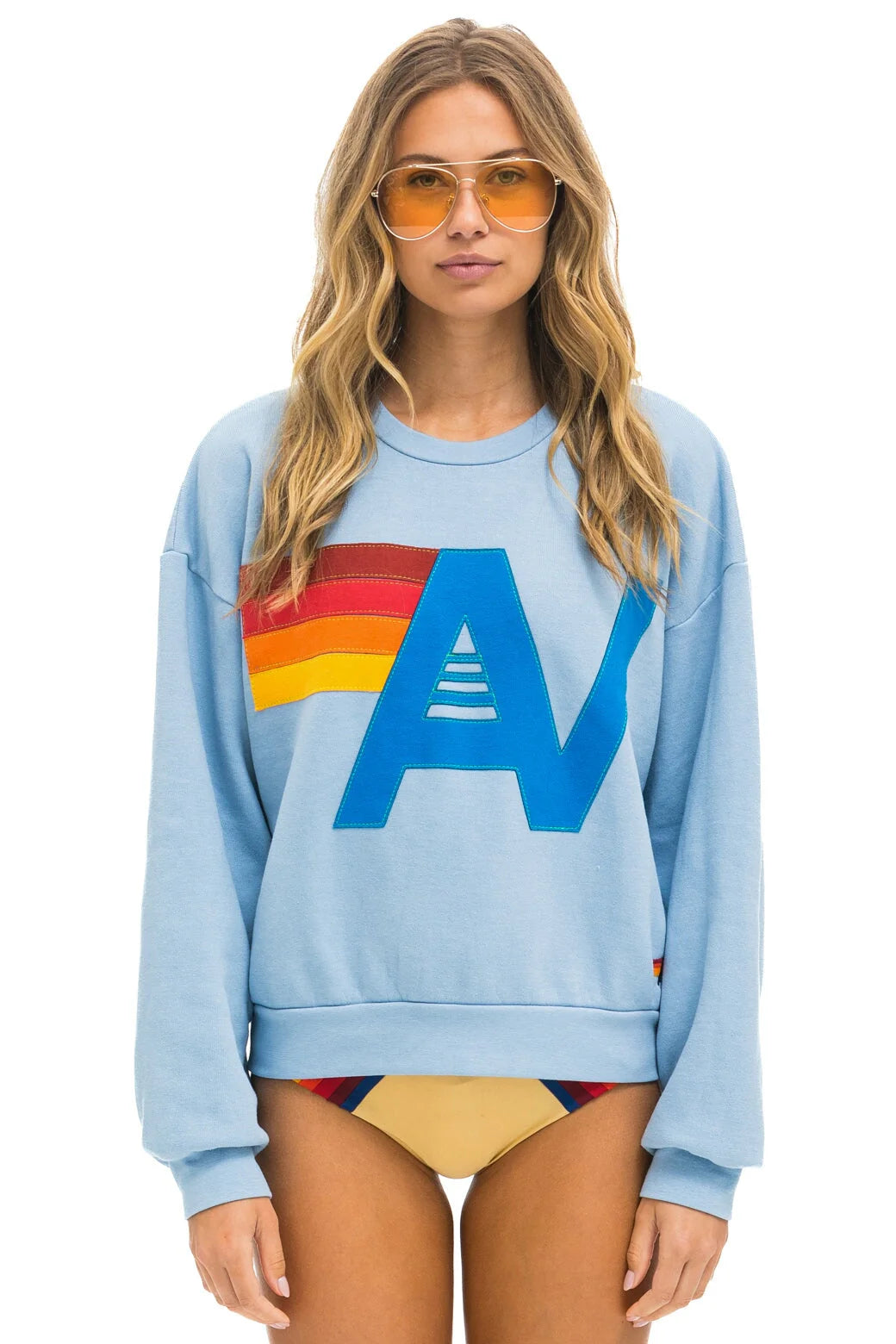 Logo Stitch Crew Sweatshirt Relaxed Ice