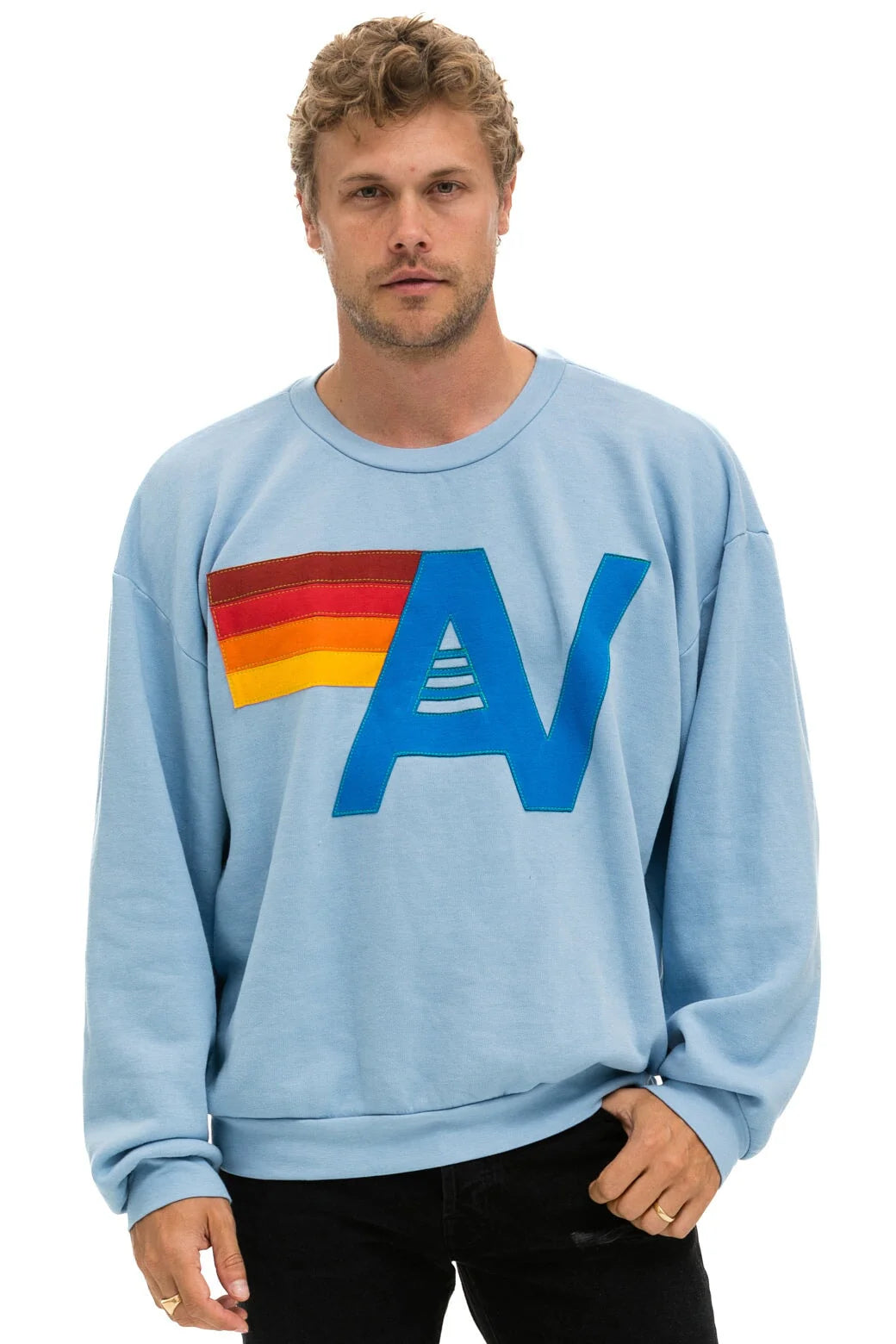 Logo Stitch Crew Sweatshirt Relaxed Ice