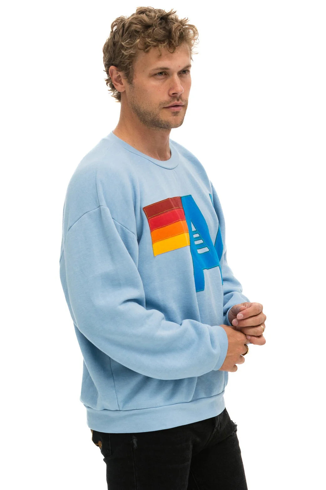 Logo Stitch Crew Sweatshirt Relaxed Ice