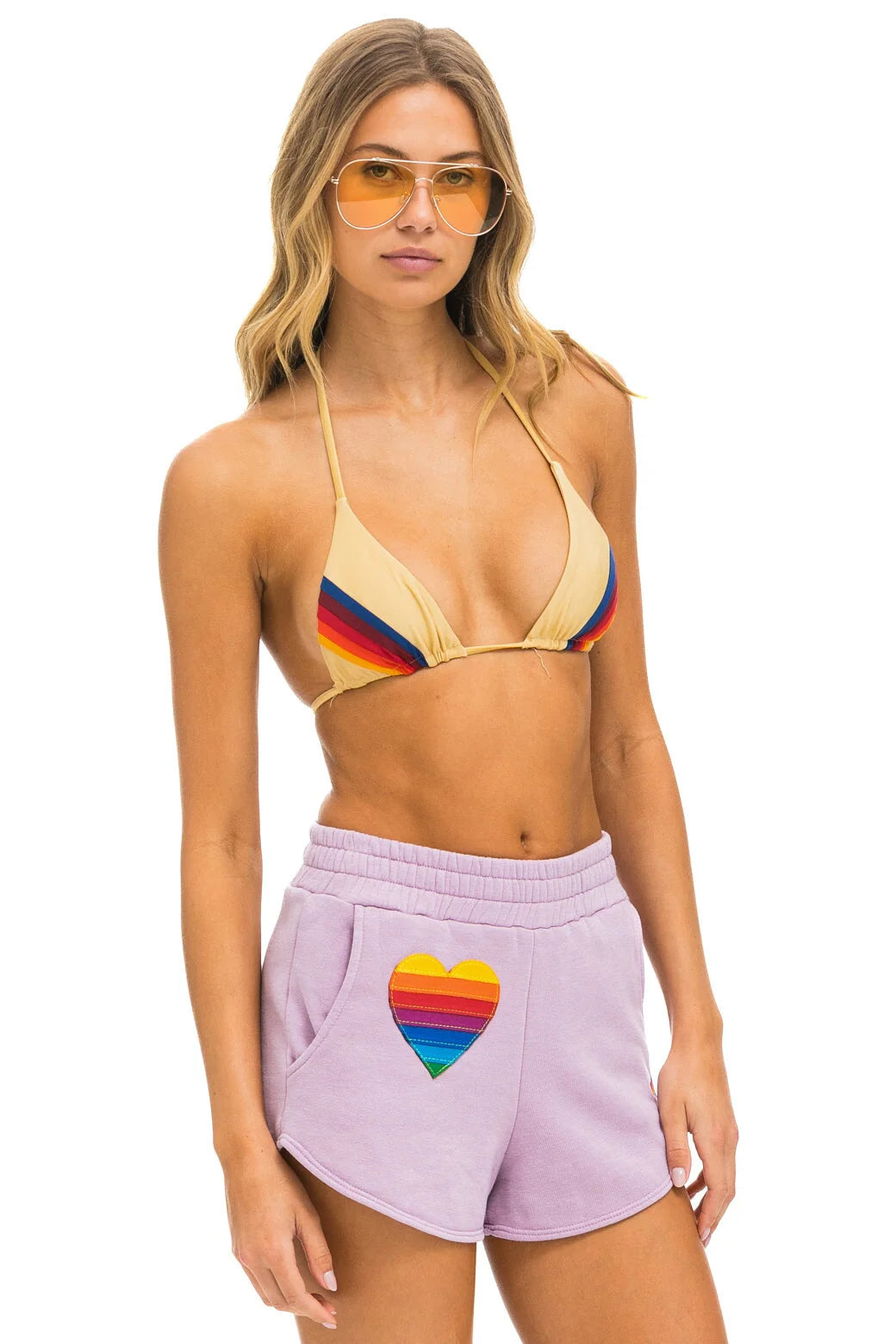 Rainbow Heart Lounger Short Mauve